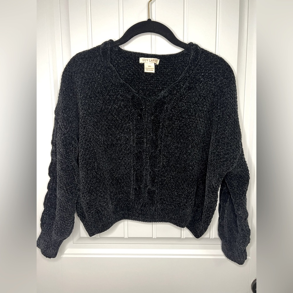 Luv Lane Black Sweater for Women